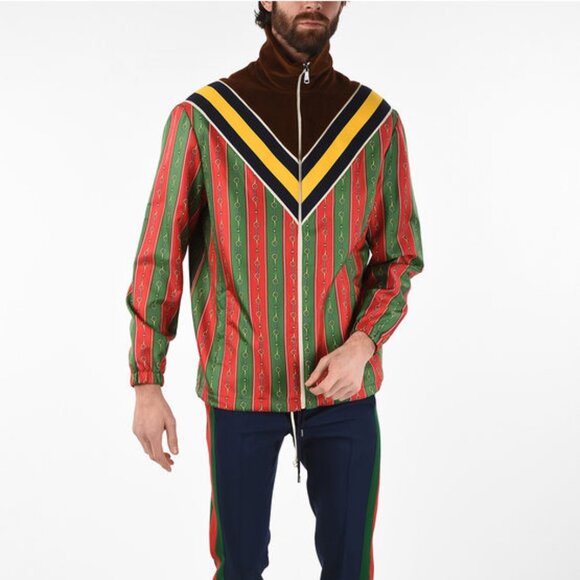 NWT Authentic  Gucci Retro Horsebit Print Silk-Lined Jacket - Picture 7 of 7